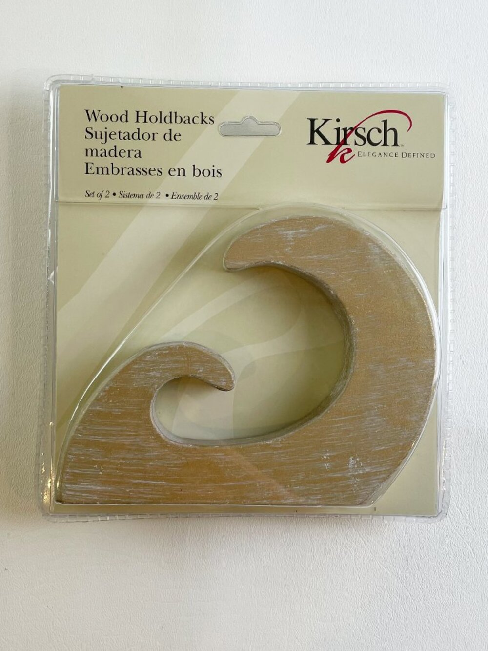 Kirsch Wood Holdbacks Set of 2 Soft Gold